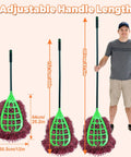 Tough As Nails Commercial Yard Broom With Reinforced Frame And Extra Long Handle for heavy duty outdoor sweeping, adjustable handle lengths shown.