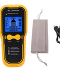 Rcniso wall detector with metal wood stud finder, 5 in 1 scanner for pipes, portable with USB charging cable and pouch.