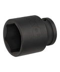 Impact Socket 1-1/8 Inch 1/2 Inch Drive SAE Cr-Mo Chrome Molybdenum 6-Point Cold Forged And Heat Treated For Heavy Duty Auto And Industrial Work Built Tough For High Torque Jobs Pro Grade Tool