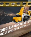 Knock Out Woodwork Projects With This Portable Cordless Handheld Planer Featuring A Beast Mode Brushless Motor And Lightning Fast Shaving Head For Zero Sweat Diy Finishing Work, on a wood surface.