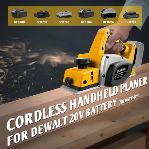 Knock Out Woodwork Projects With This Portable Cordless Handheld Planer Featuring A Beast Mode Brushless Motor And Lightning Fast Shaving Head For Zero Sweat Diy Finishing Work, on a wood surface.