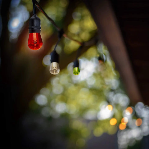 Smart WiFi String Lights 24 Inch 12 Pack Color Changing RGBW With Scheduling, Alexa And Google Assistant Compatible in outdoor setting