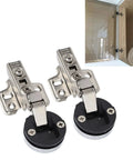 Glass Cabinet Door Hinge With No Slam Soft Close Damping For Bookcase Doors Stainless Steel 2 Pack Straight Arm Full Overlay 18mm