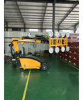 Heavy Duty Electric Glass Vacuum Lifter Built Different For Slick Hydraulic Power and Zero Hustle Mobile Handling, side view in warehouse.