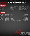 Fitment chart for Accord 2.4L Output Alternator Replacement Fits Honda Accord 2014-2017 Sport EX EX-L LX LX-S 2.4L Automatic CVT