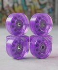 82A Purple Glitter Quad Roller Skate Wheels Four Pack For Indoor Outdoor Use