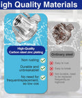 High-Quality Carbon Steel Zinc Plated 3/8 T Nut with water splash effect, contrasting with ordinary rusty steel.