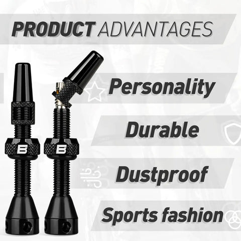 Ultra Lightweight Tubeless Presta Valve Stem Kit For Bikes with anodized aluminum durability features and advantages