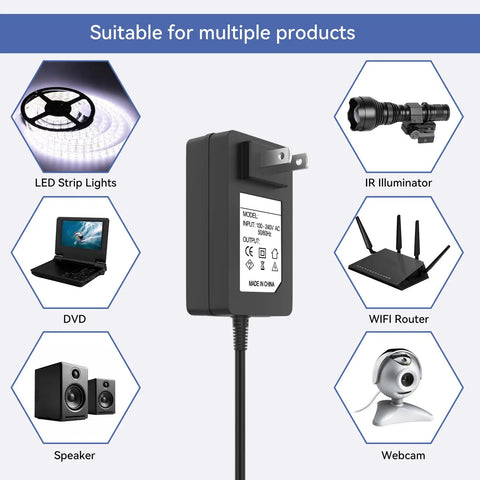AC DC Adapter For Foresight GC3 GC3S Golf Launch Monitor Power Supply Cord with plug, compatible with various devices
