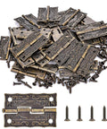 40 Piece Bronze Engraved Hinge Kit For Antique Boxes And Jewelry Boxes Vintage Style Zinc Alloy Decorative Hinges Display
