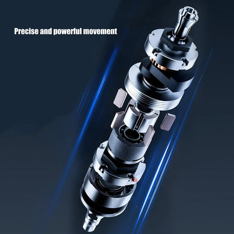 Professional 90 Degree Angled Air Powered Die Grinder Delivering Badass Pneumatic Power and Precision Chuck with inner motor components.