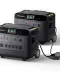 Dual 3600W Portable Power Stations Kit For Home Backup 240V 7200W Output LiFePo4 Battery Expandable To 36kWh Solar Generator connected