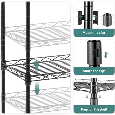 Heavy Duty 6 Tier Wire Shelving Unit Built For Badass Home Garage Organization With Smooth Rolling Casters And Fully Adjustable Levels Durable Black Storage Rack