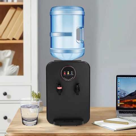 Hot And Cold Water Dispenser For Countertop 1.2 To 5 Gallon Capacity Top Loading Water Cooler For Office Desk Or Nightstand