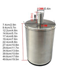 Brushed Stainless Steel Furniture Legs Set Of 4 Adjustable Round Metal Feet M10 Thread measurements in centimeters and inches