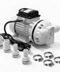 Tough As Nails Electric Diaphragm Transfer Pump With 10.6 Gpm Flow And 36 Ft Max Lift, accessories and components displayed.