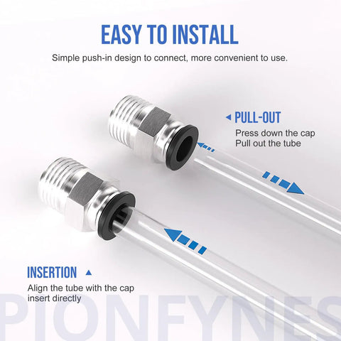 Pro Grade 10 Pack 3/8 Inch Push To Connect Fittings installation guide with simple push-in design and leak-free performance