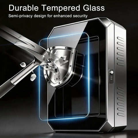 EV Charger Protector Box Pedestal Stand features durable tempered glass and security shield for enhanced protection.