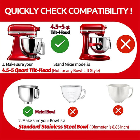 Compatibility guide for Transparent Splash Guard For Stand Mixers Replacement Part Anti Splash Cover Kitchen Essential For Home Baking And Busy Bakers Quick Install Fits Most Bowls Durable PC Construction For Easy Cleaning