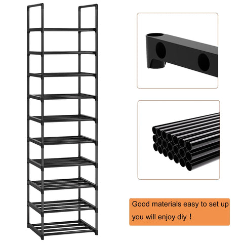 Heavy Duty Metal Shoe Rack Modular Storage Organizer For Closet And Entryway Easy Split Setup Top Tier System To Keep Your Kicks Tidy And Stress Free Forever