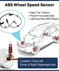 ABS Wheel Speed Sensor diagram showing Front Left Right Abs Wheel Speed Sensor Straight Bolt On Drop Right Into Jeep Patriot Compass Dodge Caliber.