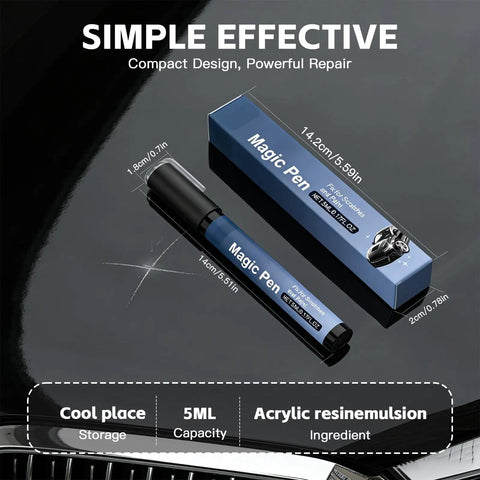 Car Scratch Repair Pen For All Cars, Quick Paint Fix That Covers Scratches And Scuffs, 5ml pen near car surface