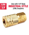 Industrial Style Air Quick Connect Plugs Nipples In Heat Treated Steel One Quarter Inch Male NPT 25 Pack For Air Tools