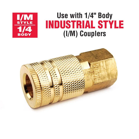 Industrial Style Air Quick Connect Plugs Nipples In Heat Treated Steel One Quarter Inch Male NPT 25 Pack For Air Tools