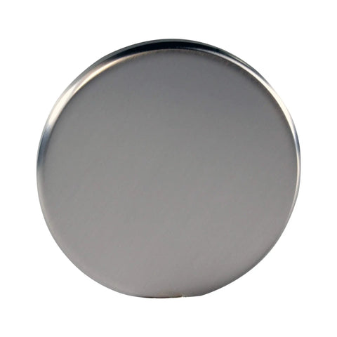 Close-up of illusionary faceplate from 12 Inch And 4 Inch Bath Waste And Overflow Assembly with Tip-Toe Drain Satin Nickel Finish