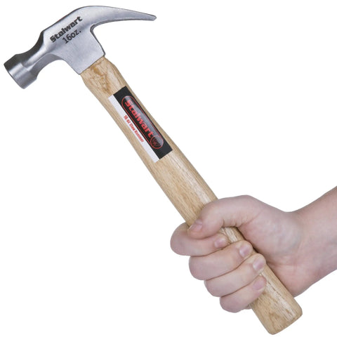 16 Ounce Claw Hammer Handy For DIY And Woodworking With Natural Wood Anti Vibration Handle And Drop Forged Steel Head in hand