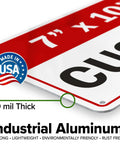 Close-up of Durable Custom Business Sign For Indoor And Outdoor Use, 7x10 Inch Aluminum Sign, Rust Free.040 Aluminum, Made In USA logo