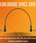 Ultra Thin Quarter Inch Stereo TRS Patch Cables Eighteen Inch Right Angle Low Profile Gold Plated Braided Shielding for pedals