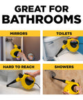 Heavy Duty Handheld Steam Cleaner Badass Chemical Free Deep Powerhouse With 11 Slick Nozzles For Kickin Grime Off Floors Carpets And Kid Safe Home Sanitizing Tools in bathroom cleaning scenes.