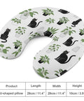U Shaped Neck Pillow For Travel And Office Use Lightweight Reusable Multi Functional Support Super Soft Polyester Fabric For Naps On Planes Trains And Cars Durable Comfort With A Funny Black Cat Design