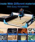 Beefy All Metal 3 Axis CNC Router Engraver With Steel Wheel Milling, 500W Trimmer And Linear Rail Driven, working on wood