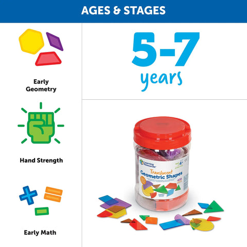 Translucent Geometric Shapes For Light Table Play Hands On Math Manipulatives For Kindergarten And Early Learners Pattern Blocks For Classroom And Homeschool Kid Friendly Fun Shapes To Build Fractions And Geometry container and shapes for 5-7 years