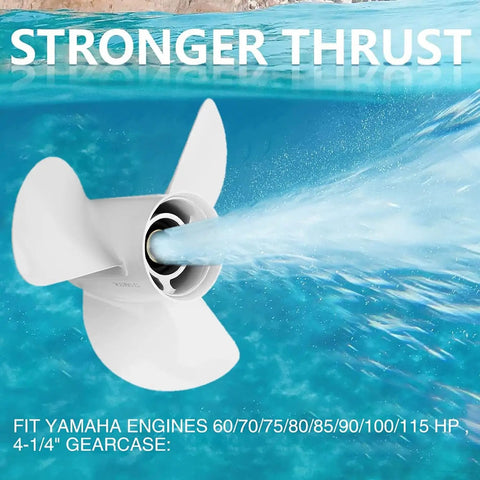 OEM Aluminum Outboard Boat Propeller For Yamaha 60-115 HP Engines 3 Blade Right Rotation 15 Spline 13.5 Pitch