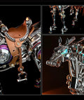 Close-up of Steampunk Mechanical Horse Puzzle Kit With Movable Joints, 1500 Plus Stainless Steel Parts, 3D Metal Animal Model details.
