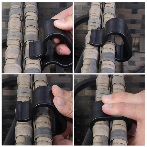 Outdoor Wicker Furniture Clips Set 10 Pcs Black Large And Small Rattan Sofa Fasteners For Patio Sectional Chairs Easy Install