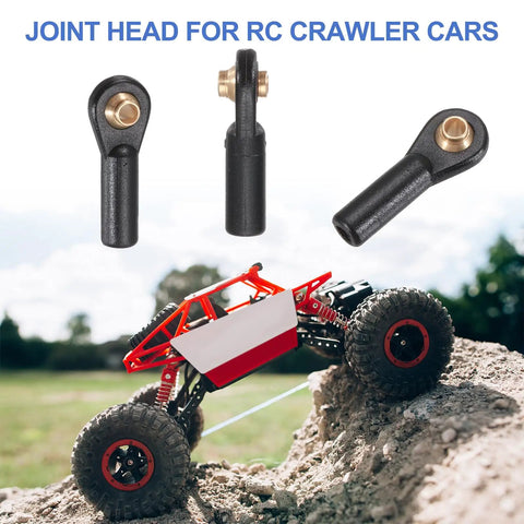 M3xL27mm 3Mm Center Hole RC Plastic Rod End Ball Joint Heads Set For Multi Axis Steering Linkage Crawler Upgrade Kit Pro Grade Caged Ball Heads Black Pack Of 10 Pcs, black RC crawler joint heads