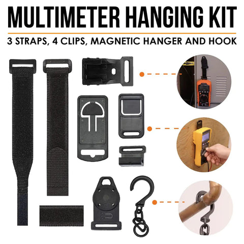 Magnetic Multimeter Hanging Strap Kit With Dual Magnet Loop And Clip, Universal Mount for Testers components and uses