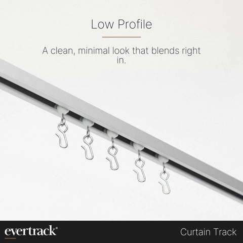 Ceiling Mounted Curtain Rail 20 Ft Satin Brass Track For Curtains And Room Dividers, Privacy Panels, Offices, Classrooms, Hospitals And More, USA Made Heavy Duty Ceiling Track System For Home Or Business Use. Low profile curtain track with hooks