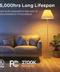 A19 LED Light Bulbs 75W Equivalent Dimmable E26 Base 2700K Soft White 13W 1100 Lumens UL Listed FCC Certified bedroom scene