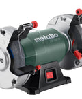 Heavy Duty 6 Inch Shop Bench Grinder With Dual Aluminum Oxide Wheels Low Noise Induction Motor adjustable eye shield from side view