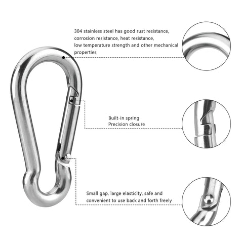 304 Stainless Steel Shade Sail Hardware Kit for Outdoor Use, Anti Rust Fixing Hardware Set for Square and Triangle Shade Sails, 12 Piece Kit Plus 16 Screws, Heavy Duty Fasteners for Weatherproof Canopies