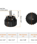 Boss Level 20 Pack Knurled Thumb Screws Rock Solid M3 X 6mm Metric Threads Matte Black Plastic Heads with dimensions.