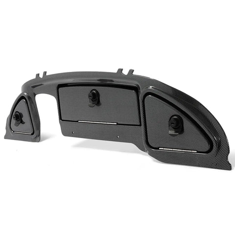 Premium Carbon Fiber Golf Cart Dash Cover For Club Car Precedent Tempo Onward 2008 5 Up Screw On Setup Replaces BAP11445, side view with cup holders.