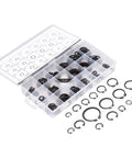 225 Piece C Clip Circlip Snap Ring Retaining Fastener Set For Machinery Vehicles Automotive And Industrial Use Durable Rubber Alloy Steel Black