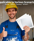 Man holding 10x10 inch Wall Patch Drywall Repair Kit 10 X 10 Inch Self Adhesive Mesh Patch For Quick Hole Fix In Walls And Ceilings No Mess