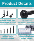 Bulk 400 Pack Self Tapping Screws For Metal And Wood Size 8 And 10, 410 Stainless Steel, Black Oxide Finish, product details